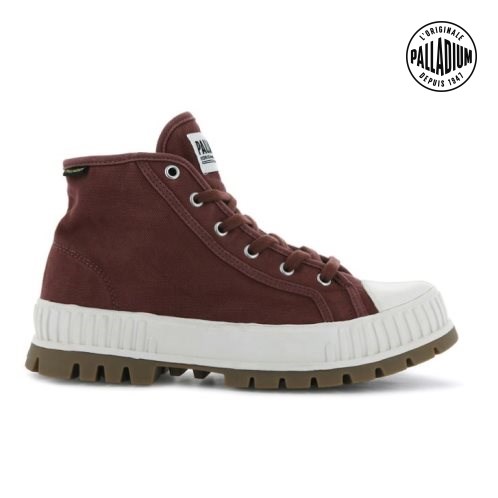 Baskets Palladium Pallashock Mid OG High Tops Femme Bordeaux | FR AKU691C